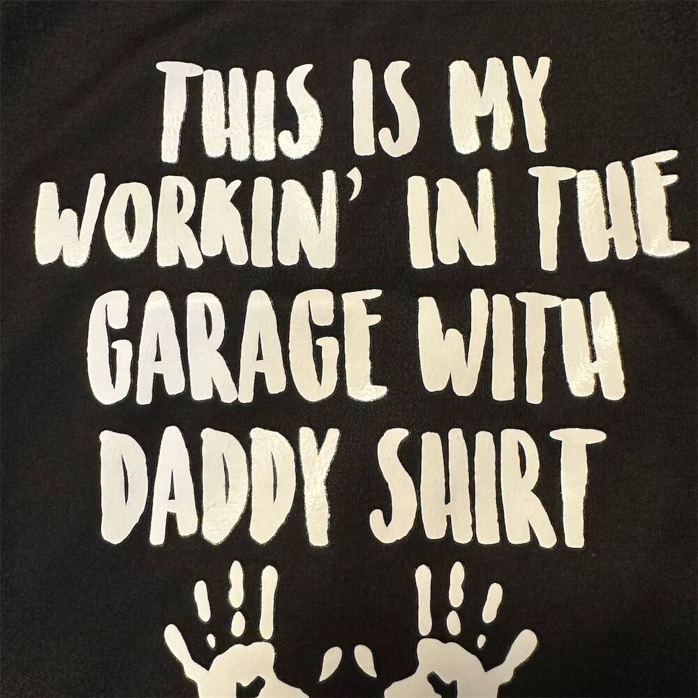 Workin' In The Garage With Daddy Baby Bodysuit Black 3-6M Unisex - Picture 2 of 4